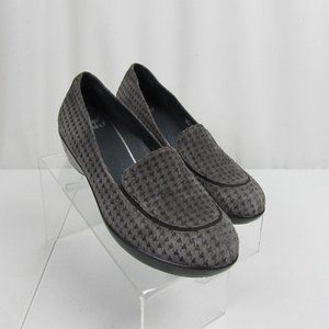 Dansko Debra Houndstooth Gray Black Checked Suede Loafers Slip On Flats 39 8.5-9